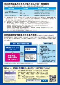 報告対象となる工事・規模基準（厚生労働省リーフレット 裏）